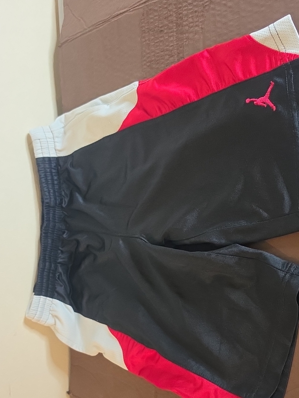 Jordan Black, Red & White Kids Athletic Shorts